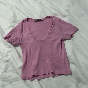 pink v neck crop top